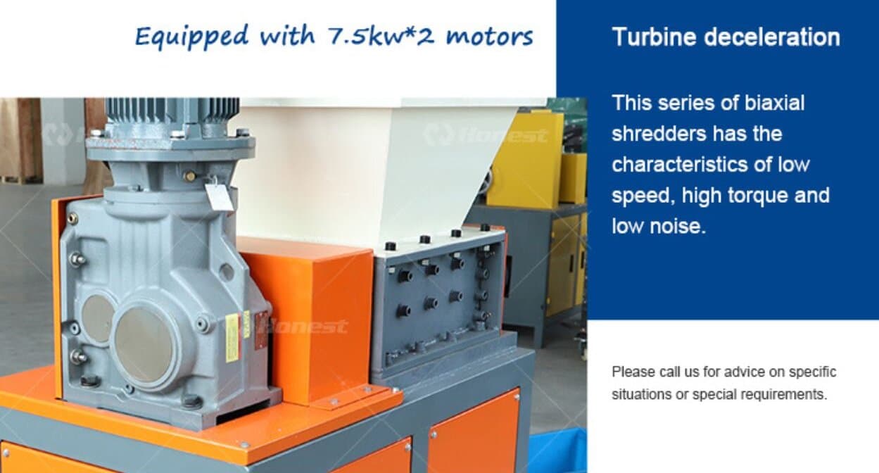 Key components of Mini double shaft shredder machine