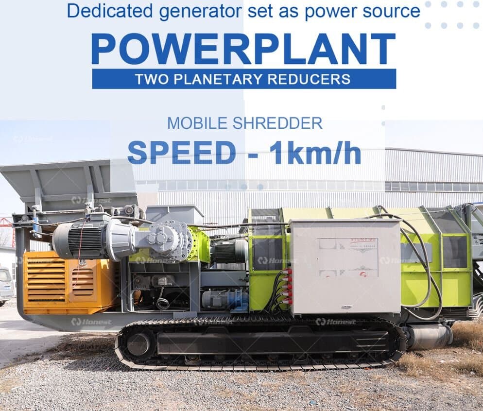 Key components of Mobile Double Shaft Shredder Machine