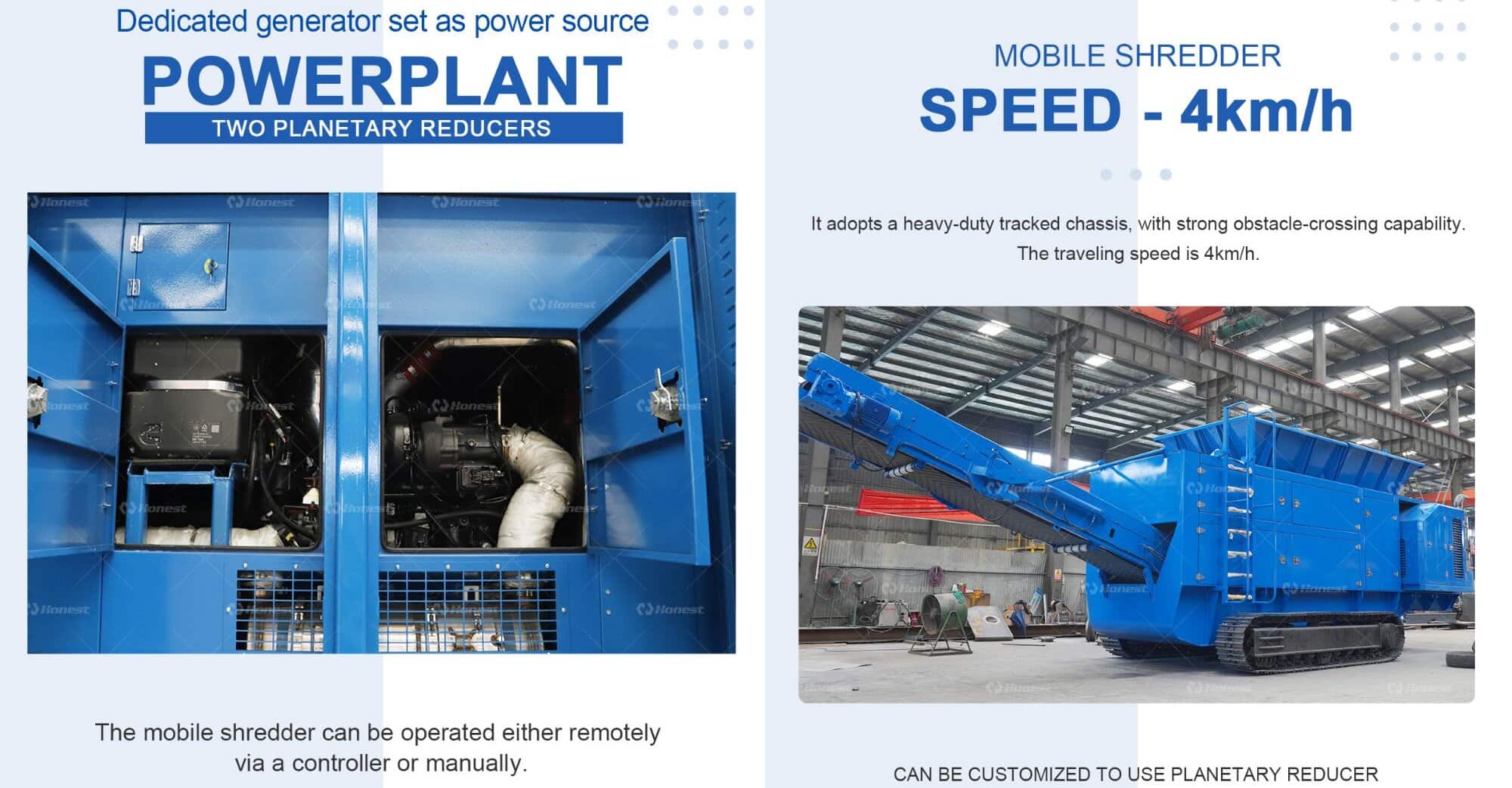 Key components of Mobile Track Double Shaft Shredder