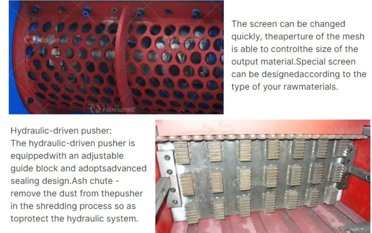 Key components of single shaft shredder machine