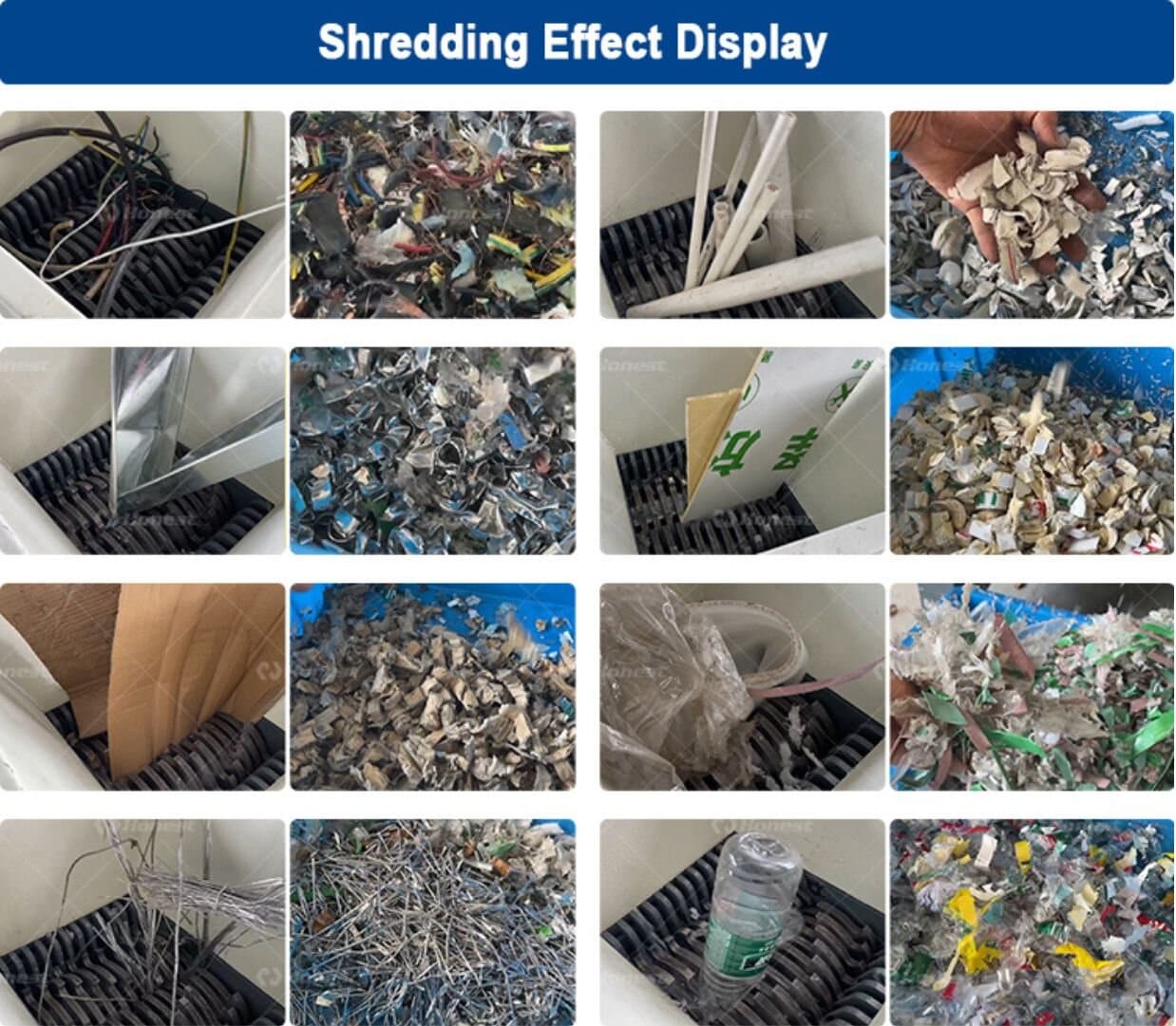 Mini double shaft shredder machine-Final Products