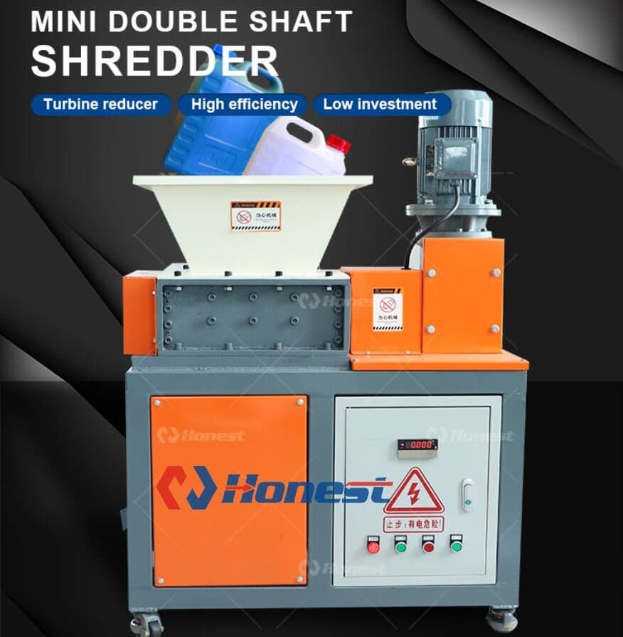Mini double shaft shredder machine