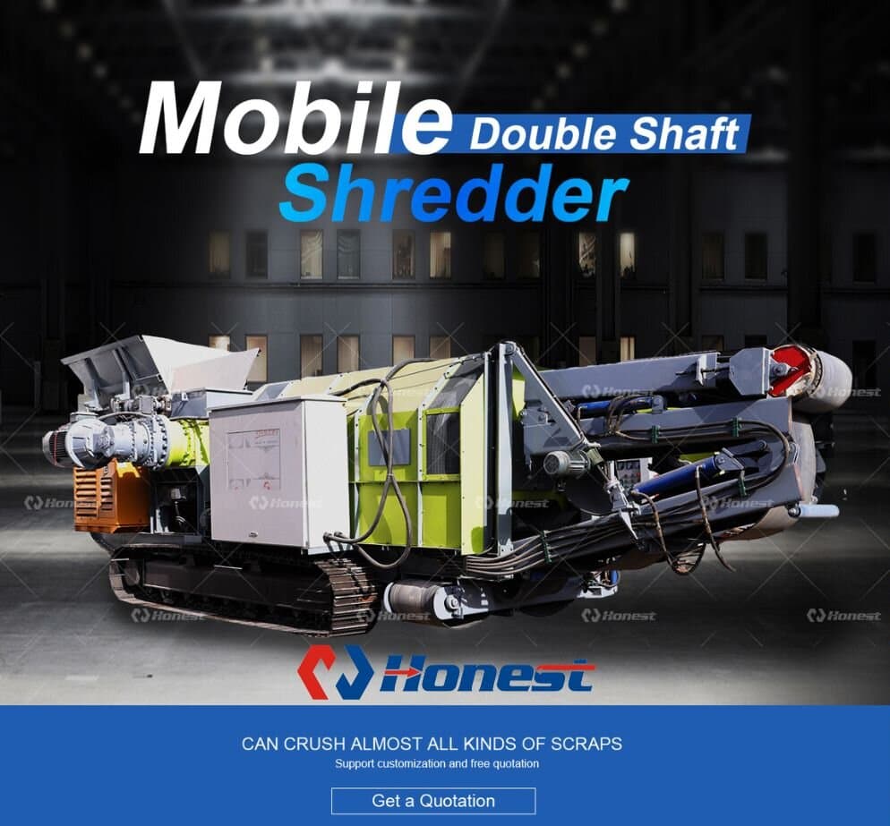 Mobile Double Shaft Shredder Machine