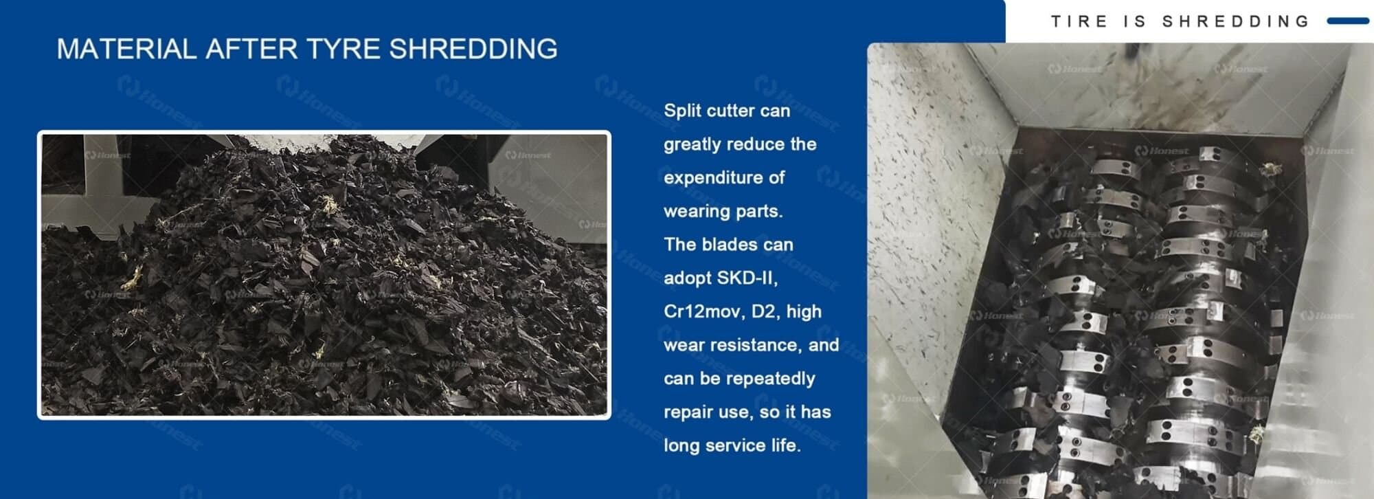 double-shaft shredder to recycle waste tires