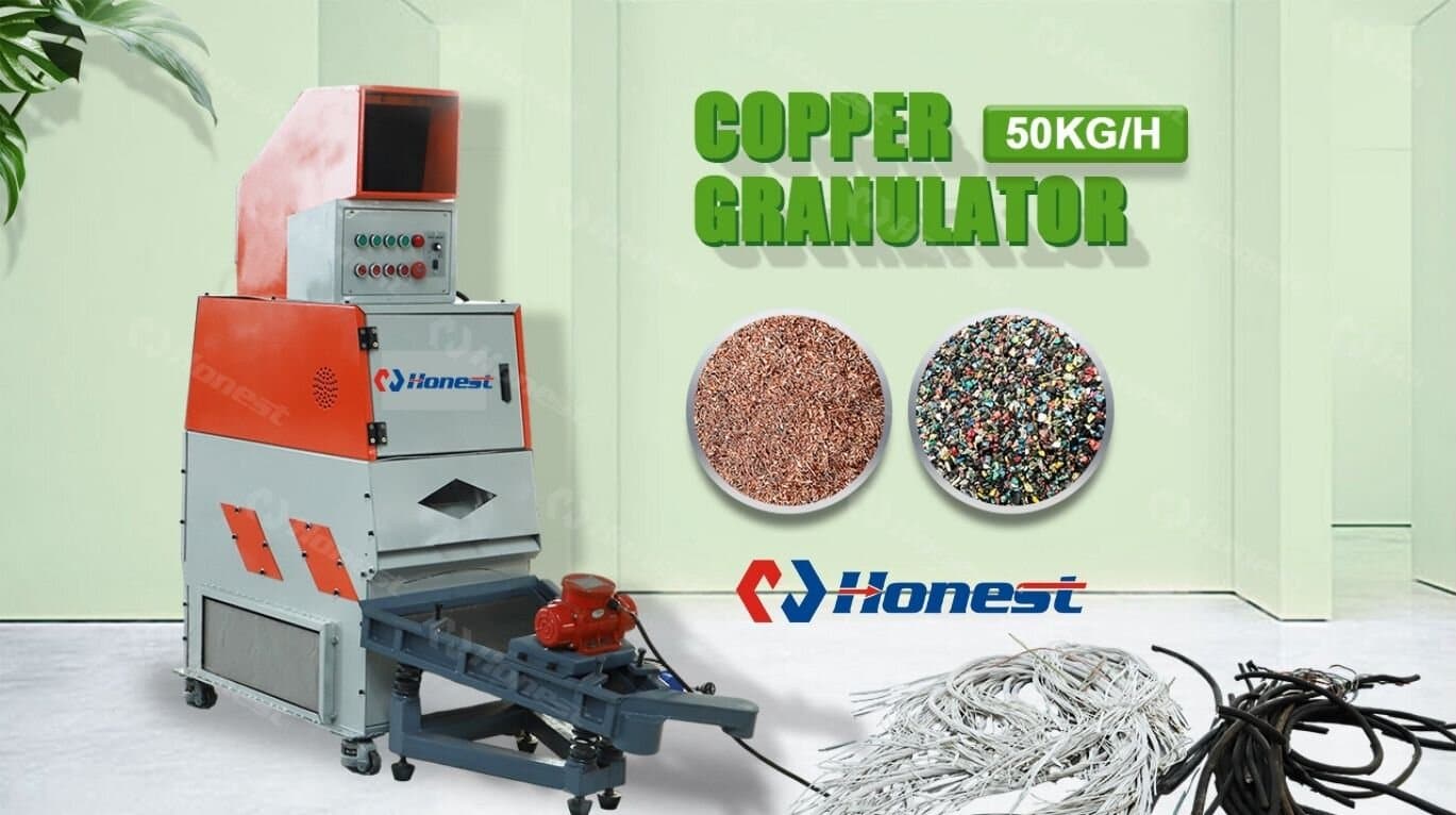 30-50 kg/h Compact Copper Wire Granulator Machine