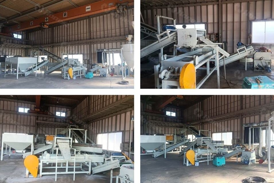 1 t/h Car tire recycling machine in the Japanese workshop