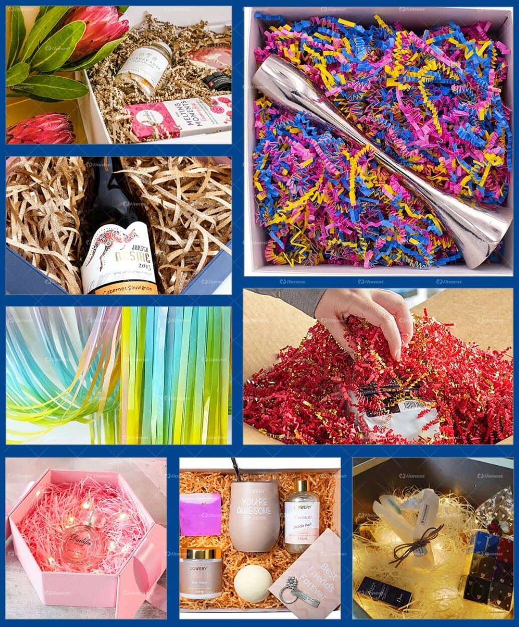 Fully Automatic Crinkle Paper Shredder Cut Machines-Finished Products and Application Scenarios