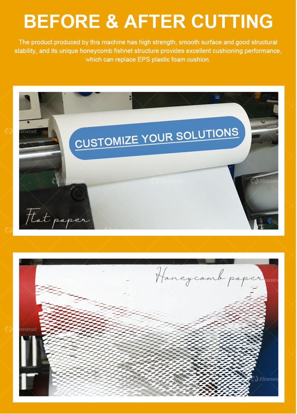 Key components of Honeycomb Pack Paper Making Machine