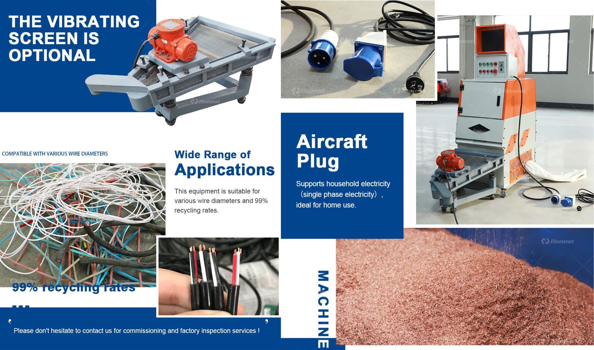Key components of Mini copper wire granulator Machine