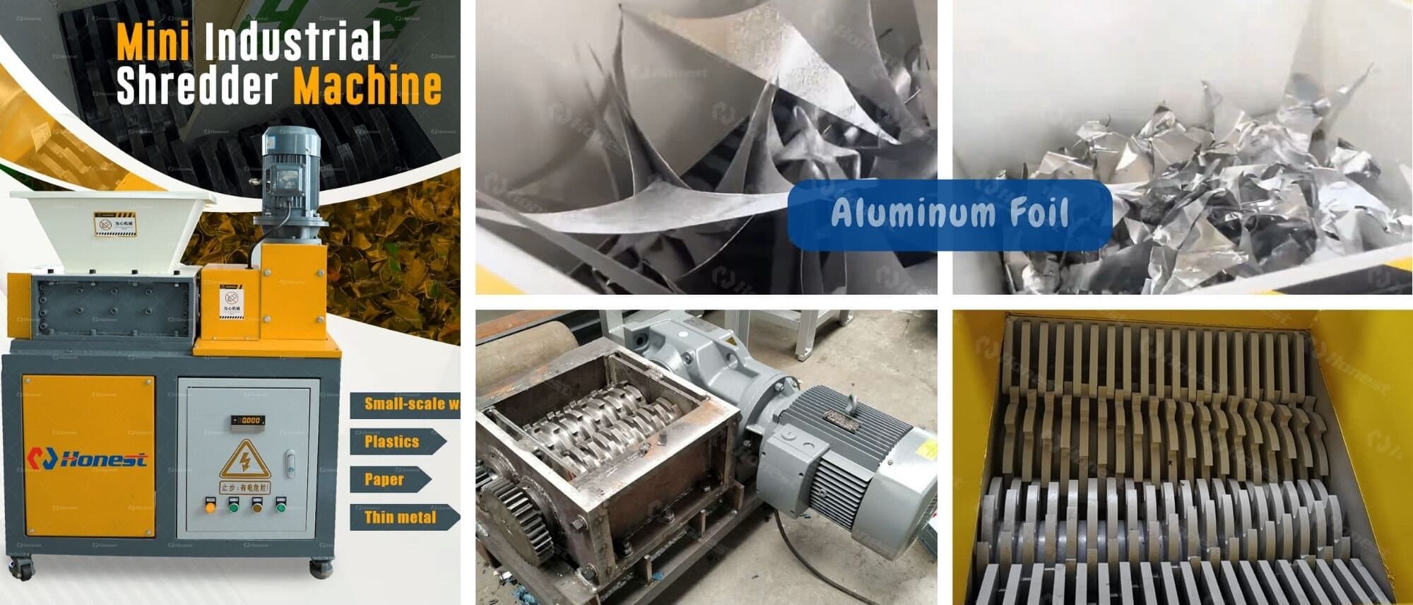 Mini Shredder Machine for Scrap Aluminum Foil Shredding