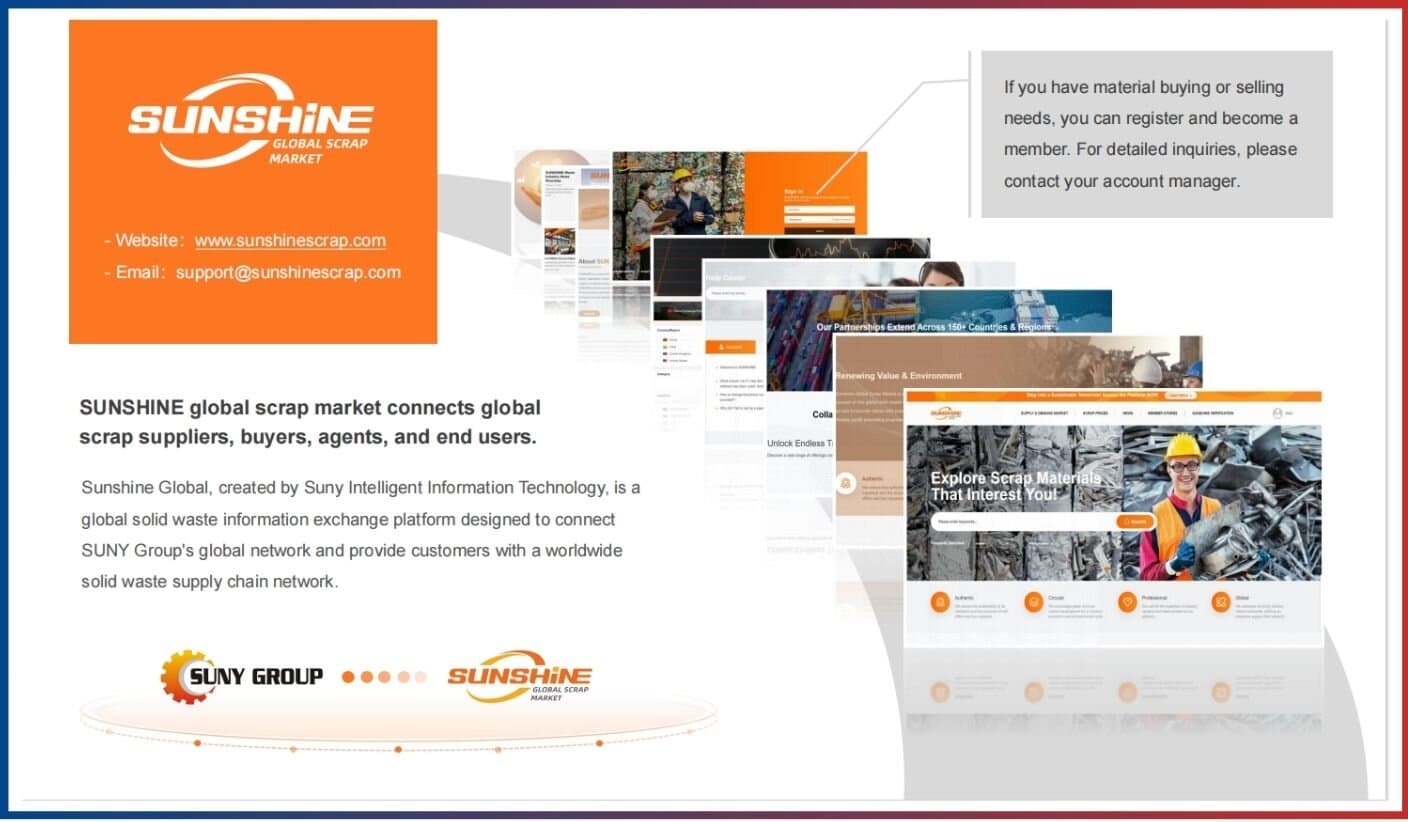 SUNSHINE Global Scrap Market The Premier Platform for Recyclers Worldwide