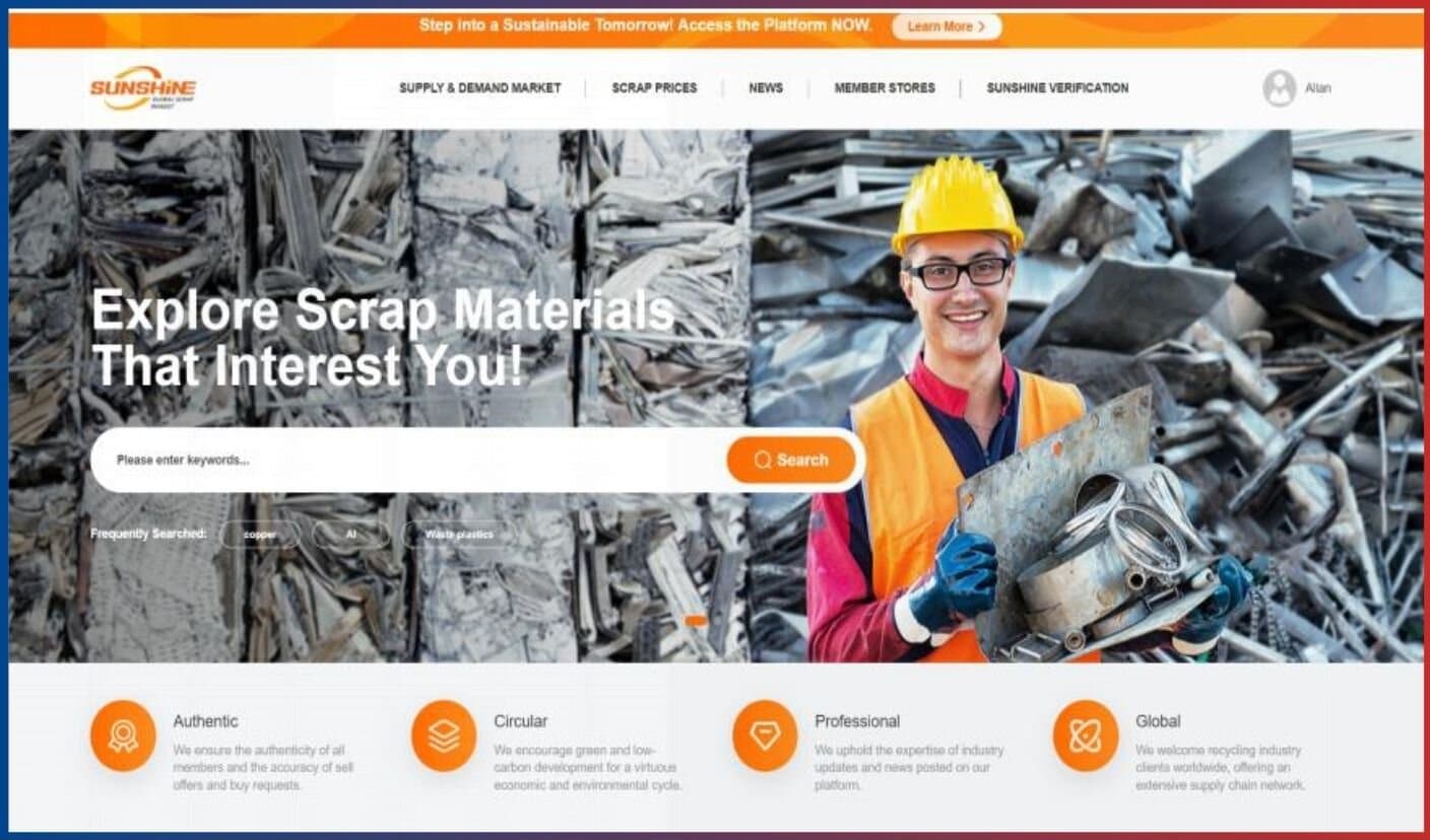 SUNSHINE Global Scrap Market The Premier Platform for Recyclers Worldwide