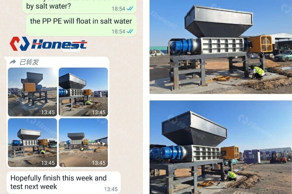 Saudi Arabia Heavy Duty Double Shaft Shredder Working Site