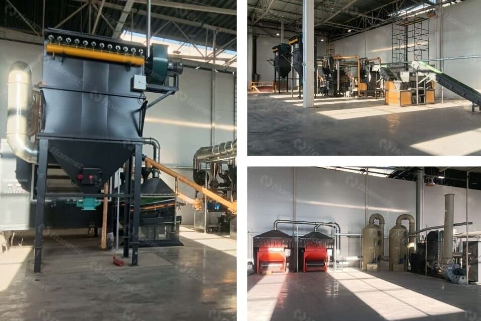 waste circuit board recycling equipment Russian customer workshop site