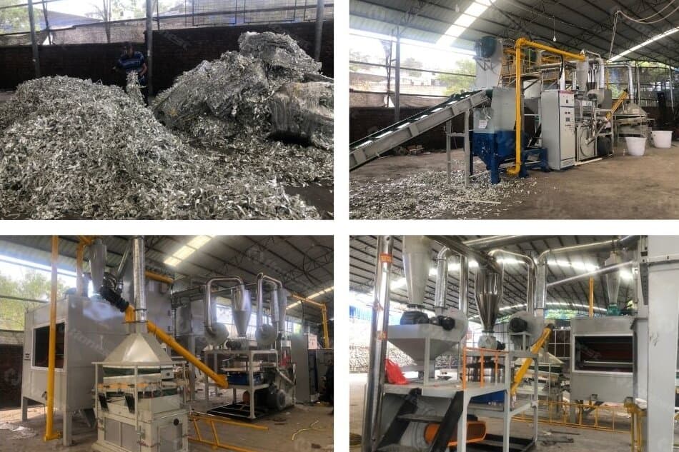 Aluminum Foil Scrap Shredding Recycling Equipment in Indian