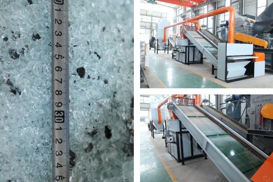 Automobile glass crushing recycling line shipped to Uzbekistan