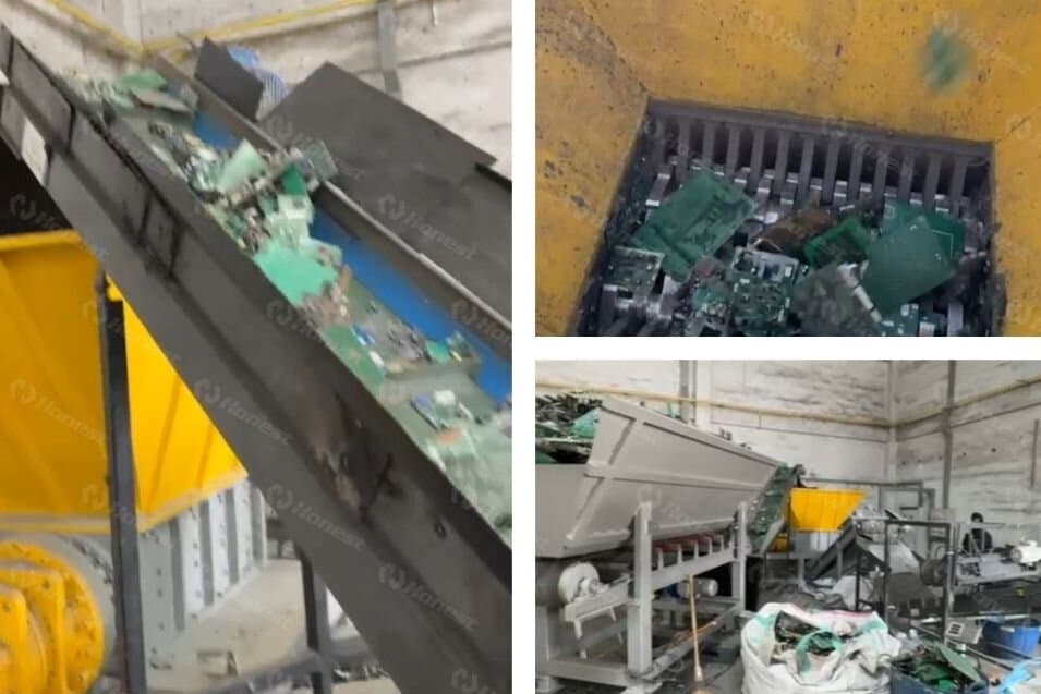 Dual-shaft shredder machine for scrap PCBs in Thailand
