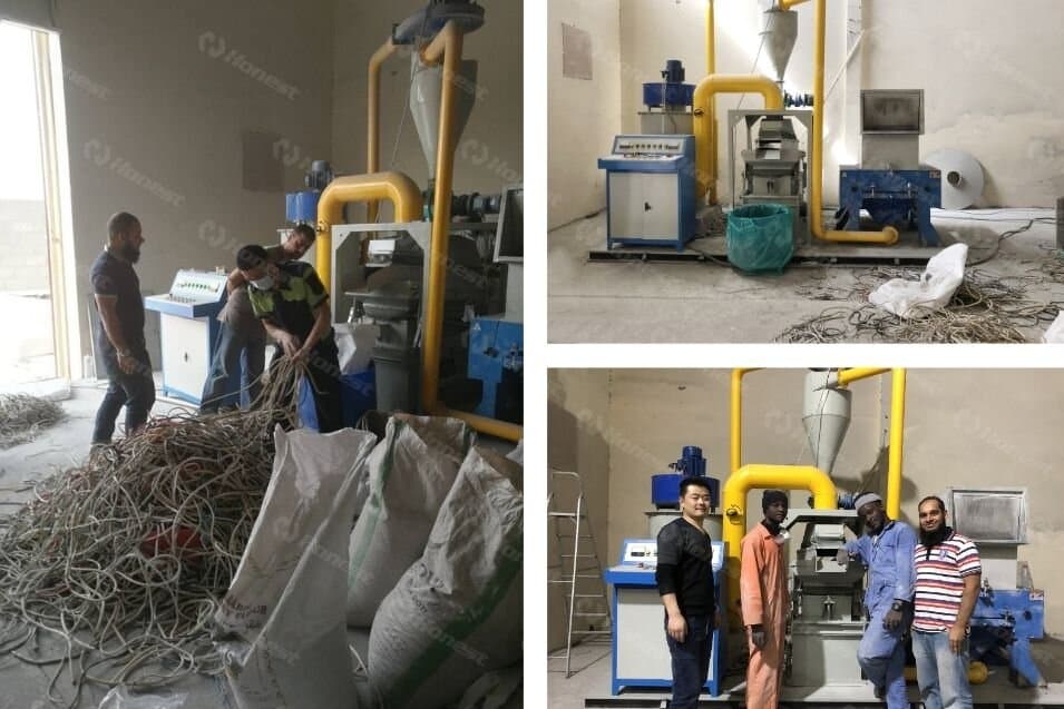 Dubai recyclers copper wire granulator machine test operation site