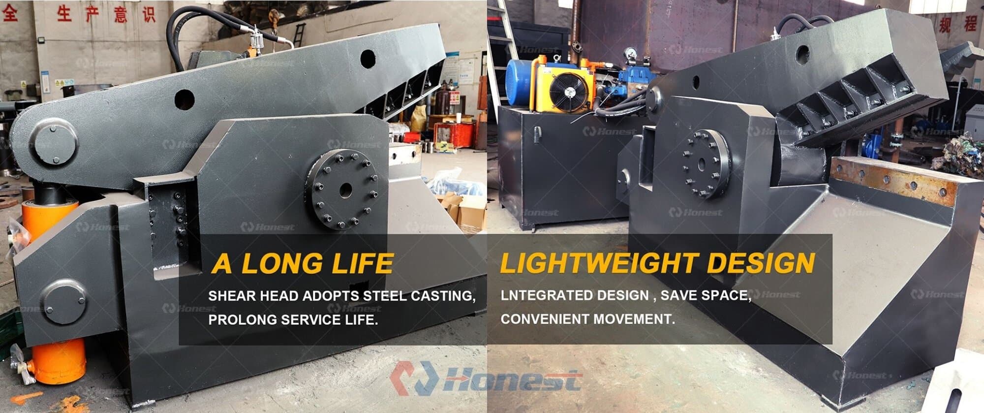 Hydraulic Alligator Shear Machine Features Description
