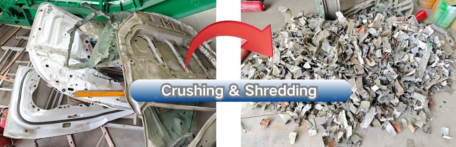 Scrap Metal Car Door Crushing and Recycling Machine Output