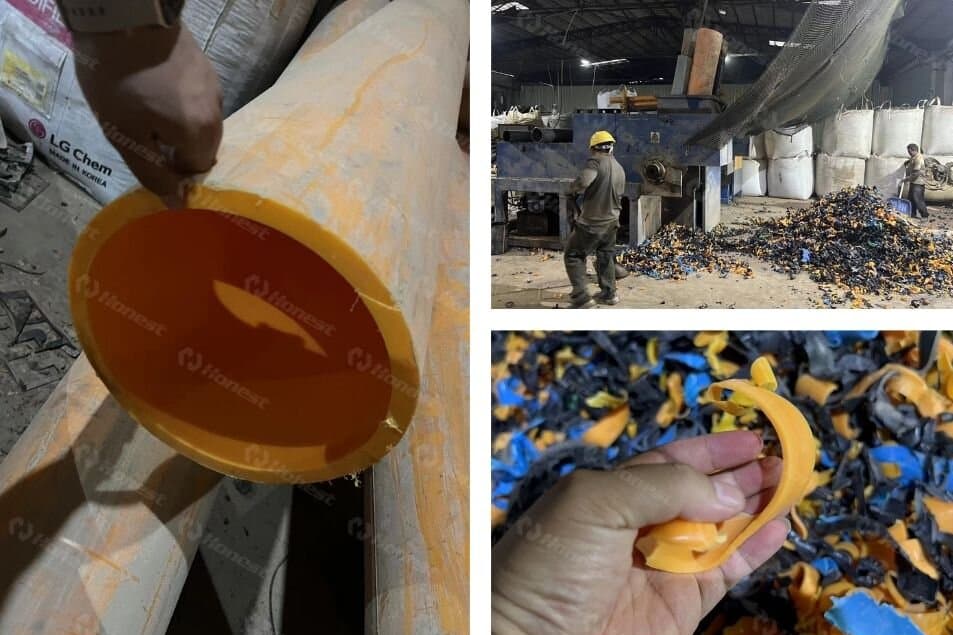 Single-shaft pipe shredder operating site successfully in Vietnam