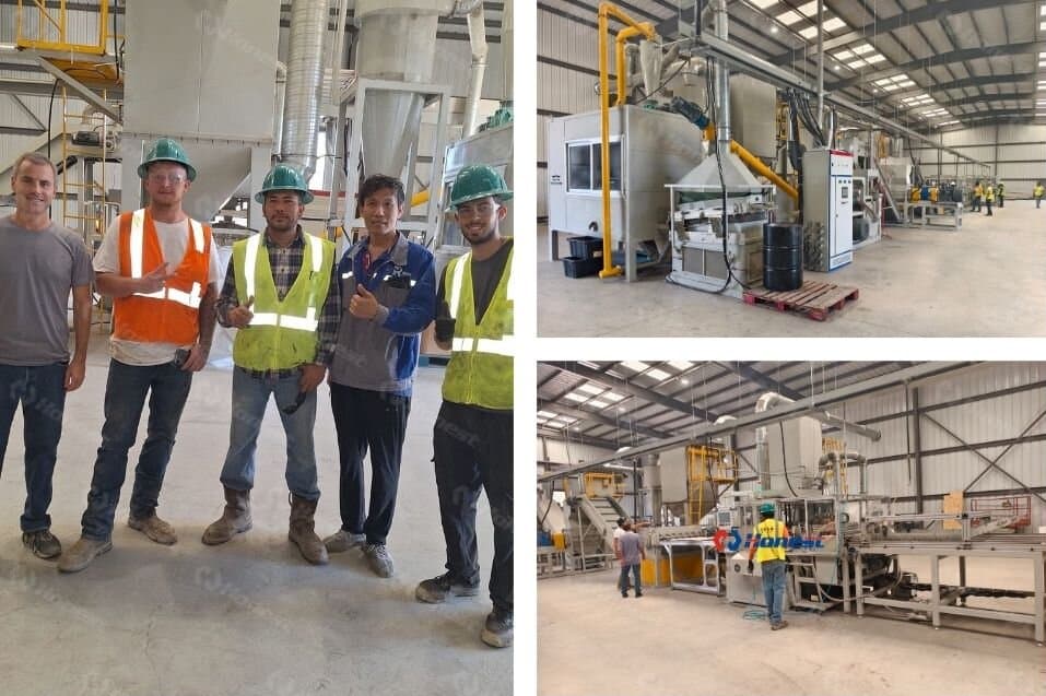 Solar EOL PV panels recycling machine in the US