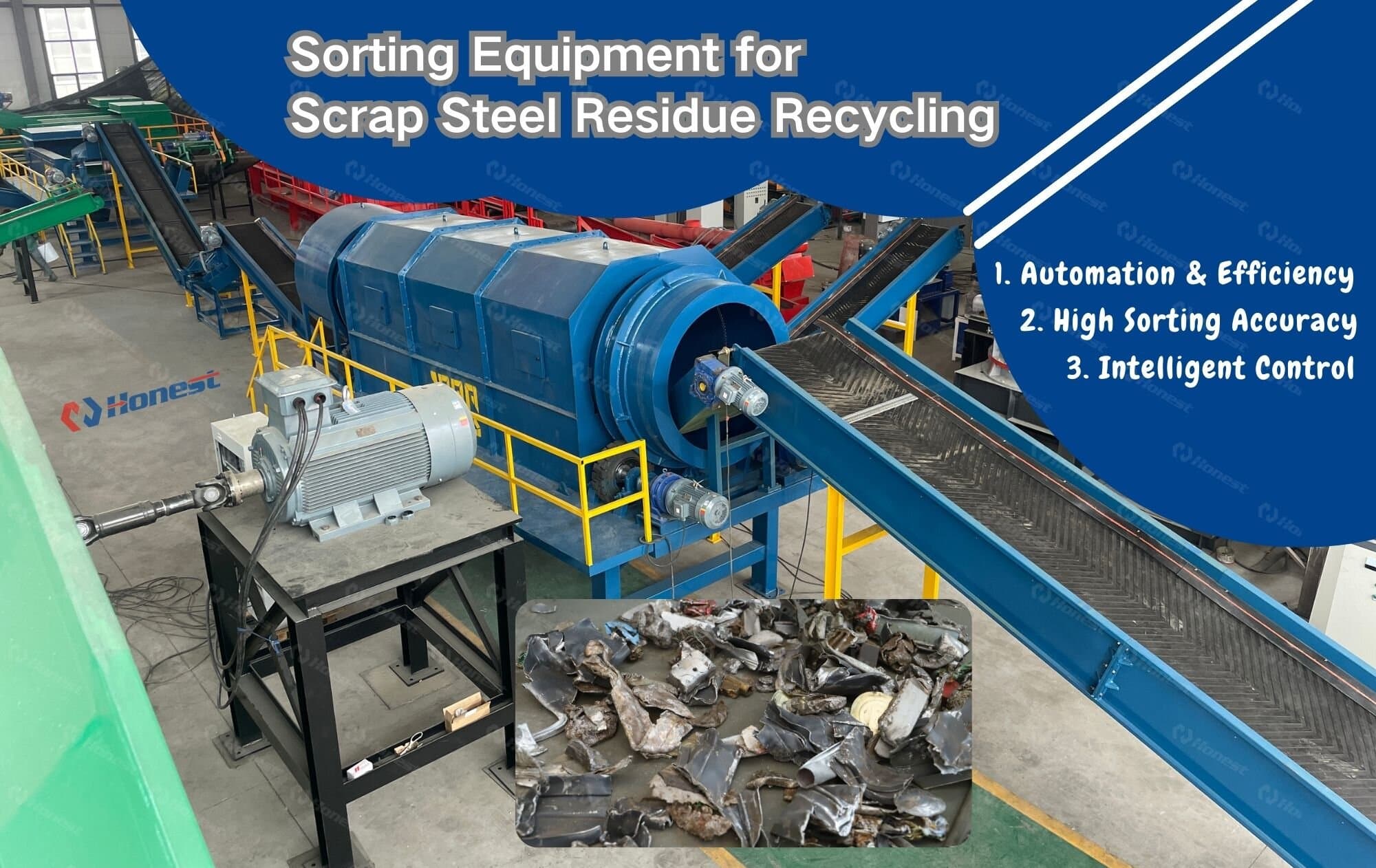 Sorting Equipment for Scrap Steel Residue Recycling