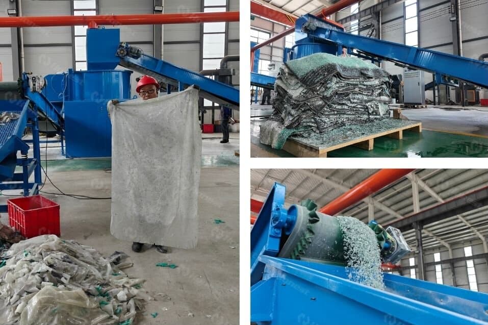Car windshield recycling equipment shipped to Brazil