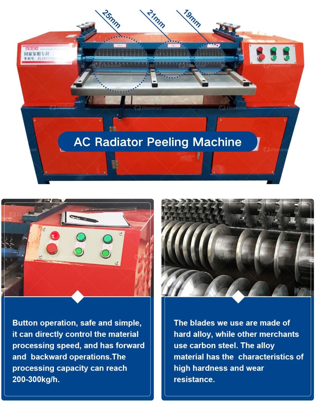 Key components of AC Radiator Stripping Machine