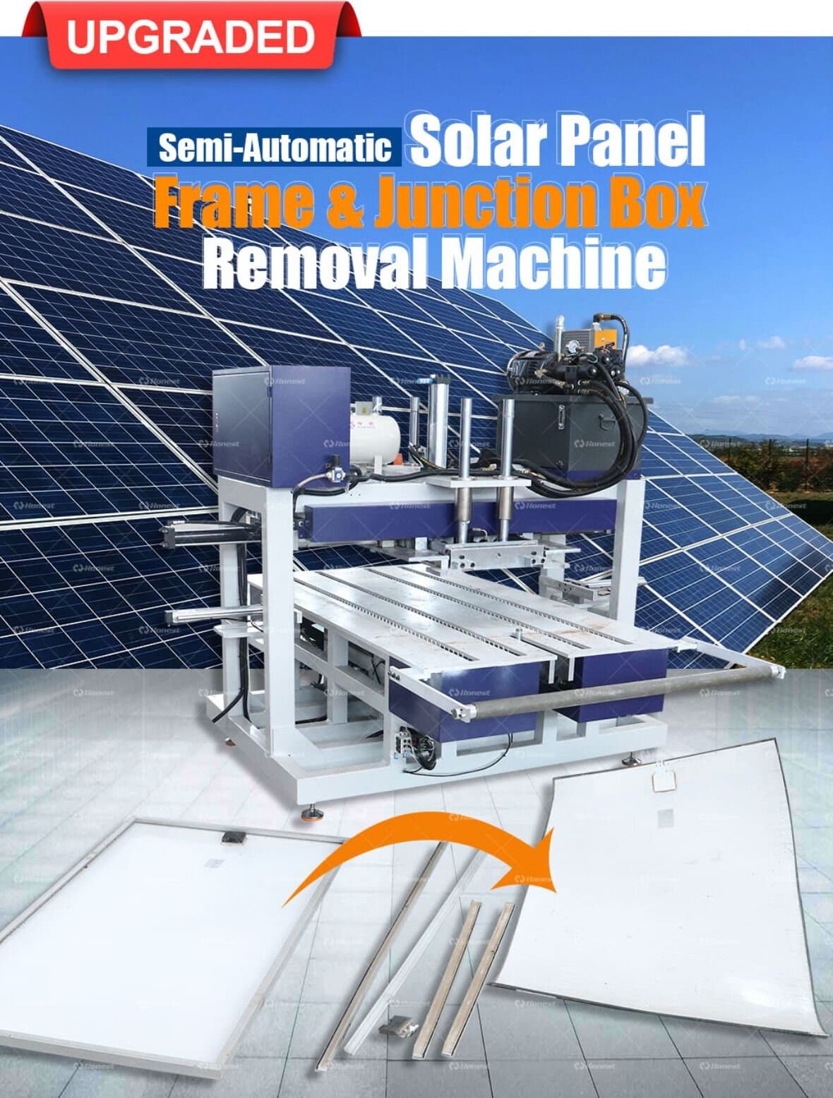 Semi-Automatic Aluminum Frame Removing Machine