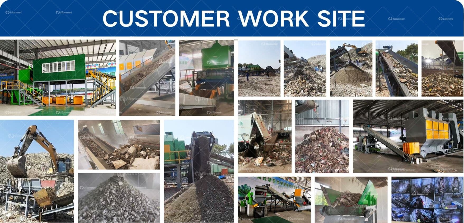 Construction and Municipal Waste Recycling Line Customers Site Overview