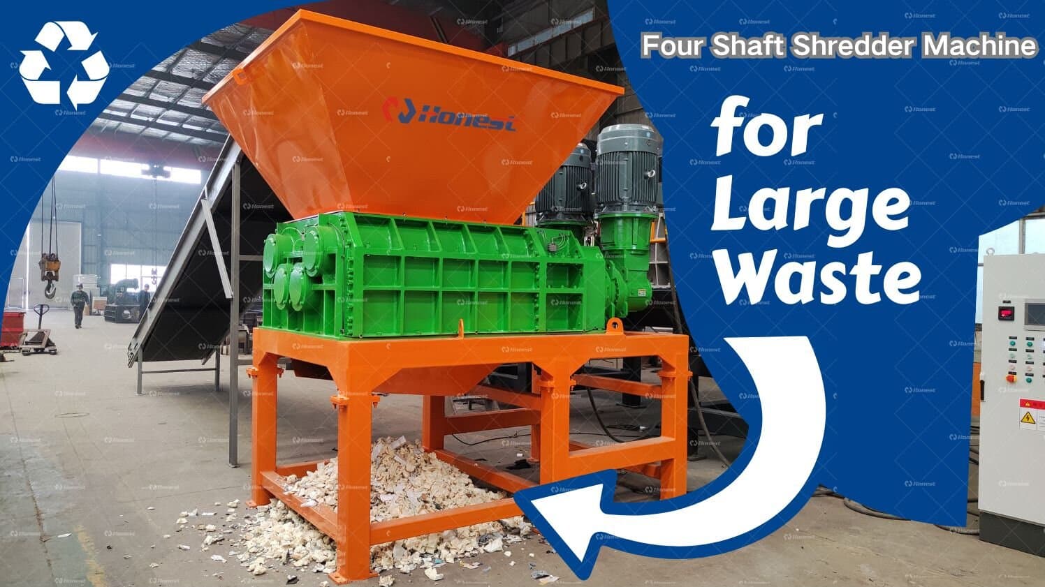 Four Shaft Shredder Machine for Large Waste
