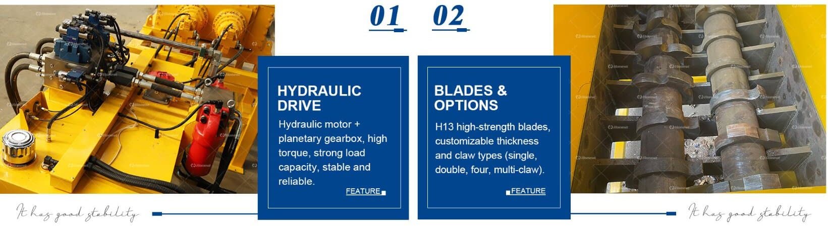 Key components of Hydraulic Double Shaft Shredder Machine