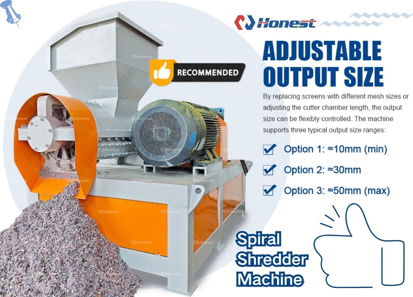 Spiral Shredder Machine for Soft Materials