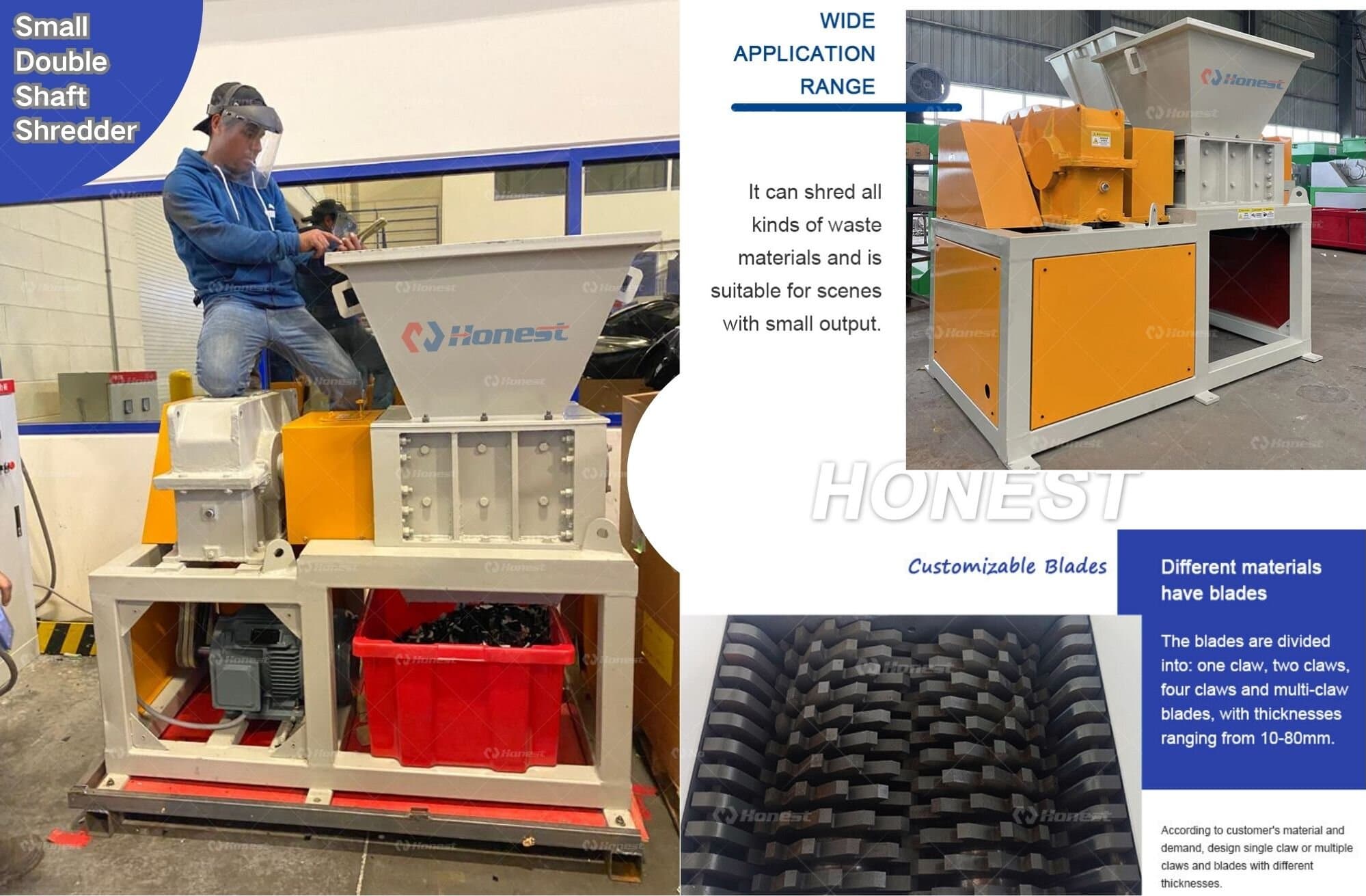 Small Industrial Double Shaft Shredder Machine