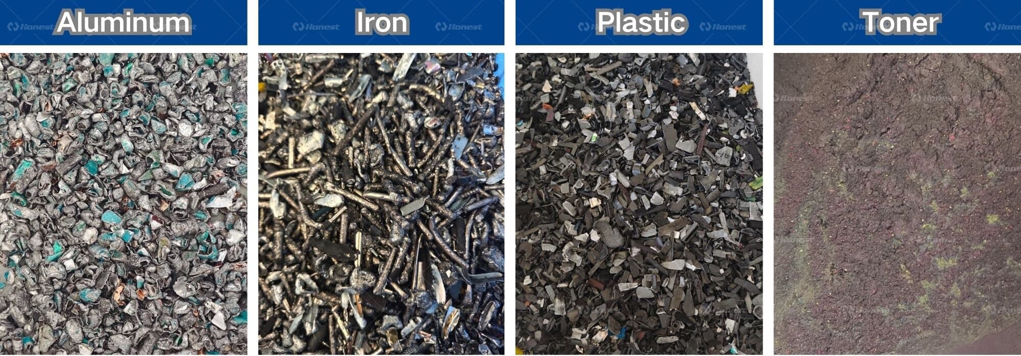 Toner and Ink Cartridge Sorting Recycling Equipment Output