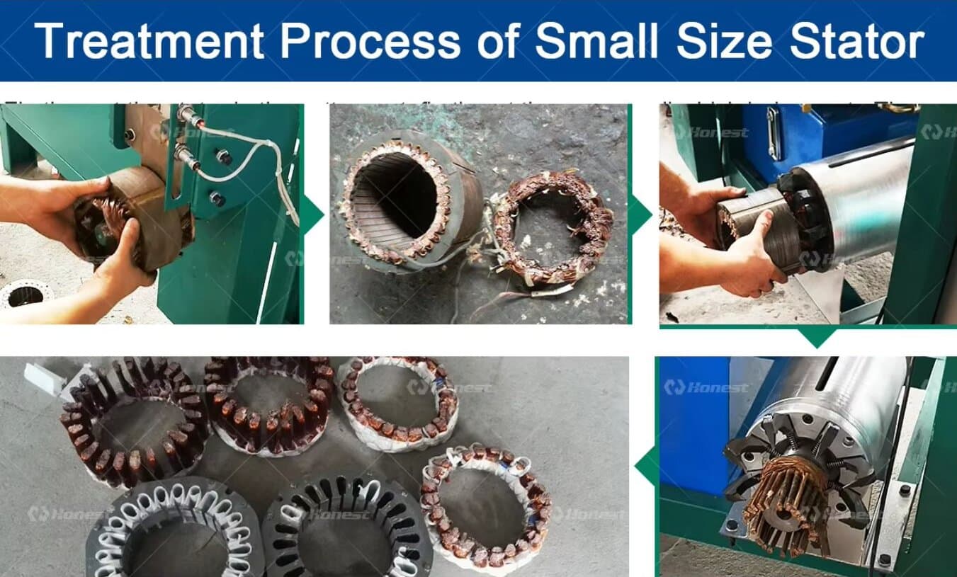 Treatment Process of Motor Stator Copper Cutting and Extracting Machine