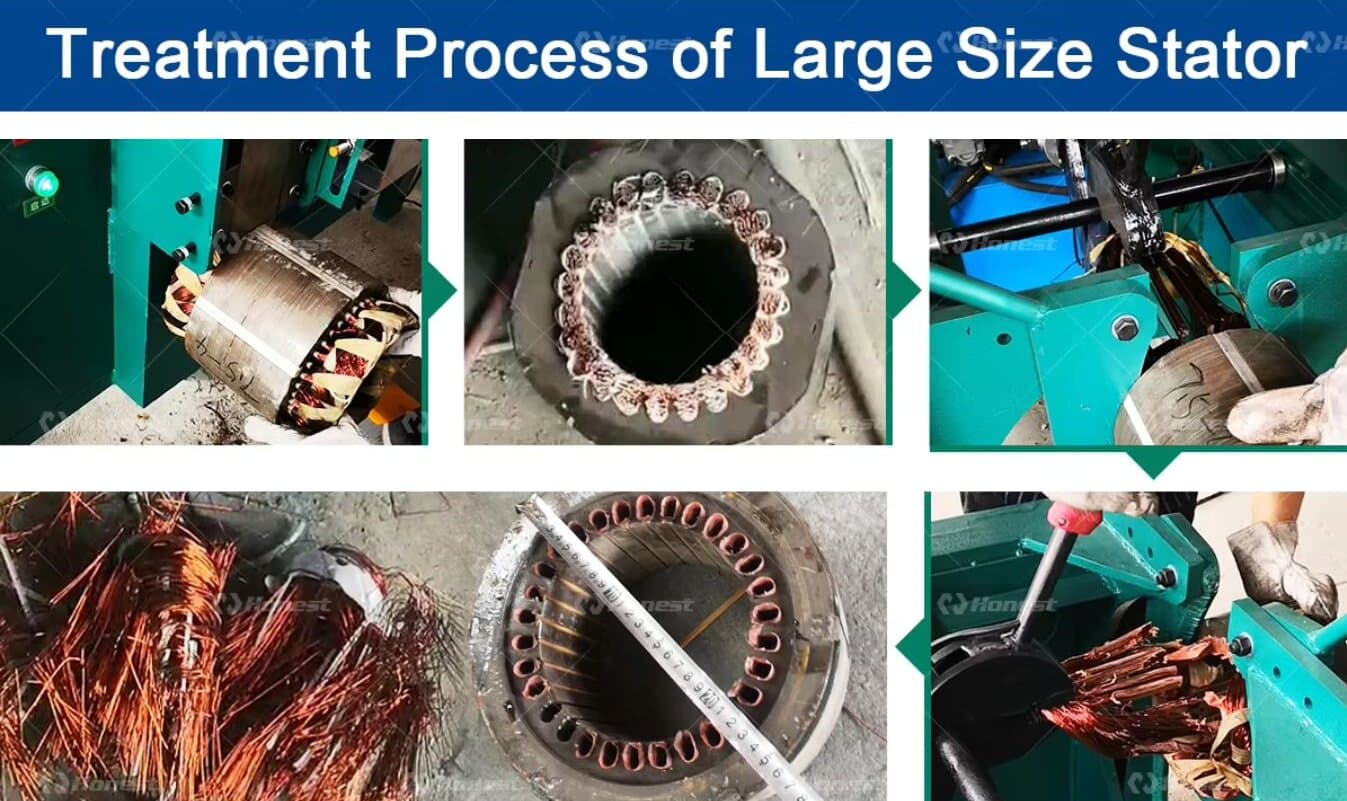 Treatment Process of Motor Stator Copper Cutting and Extracting Machine