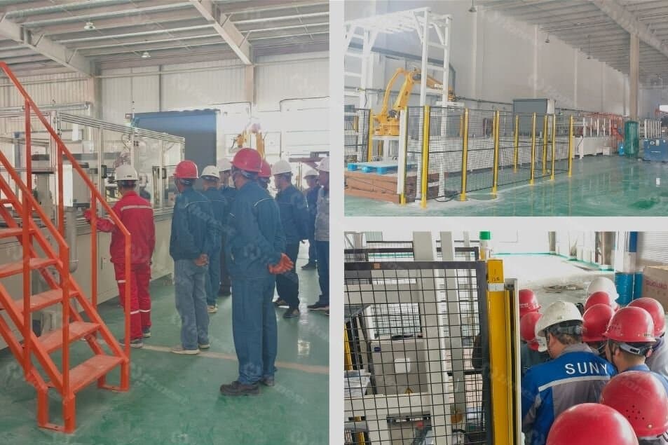 Bifacial and monofacial solar panel recycling line customer site