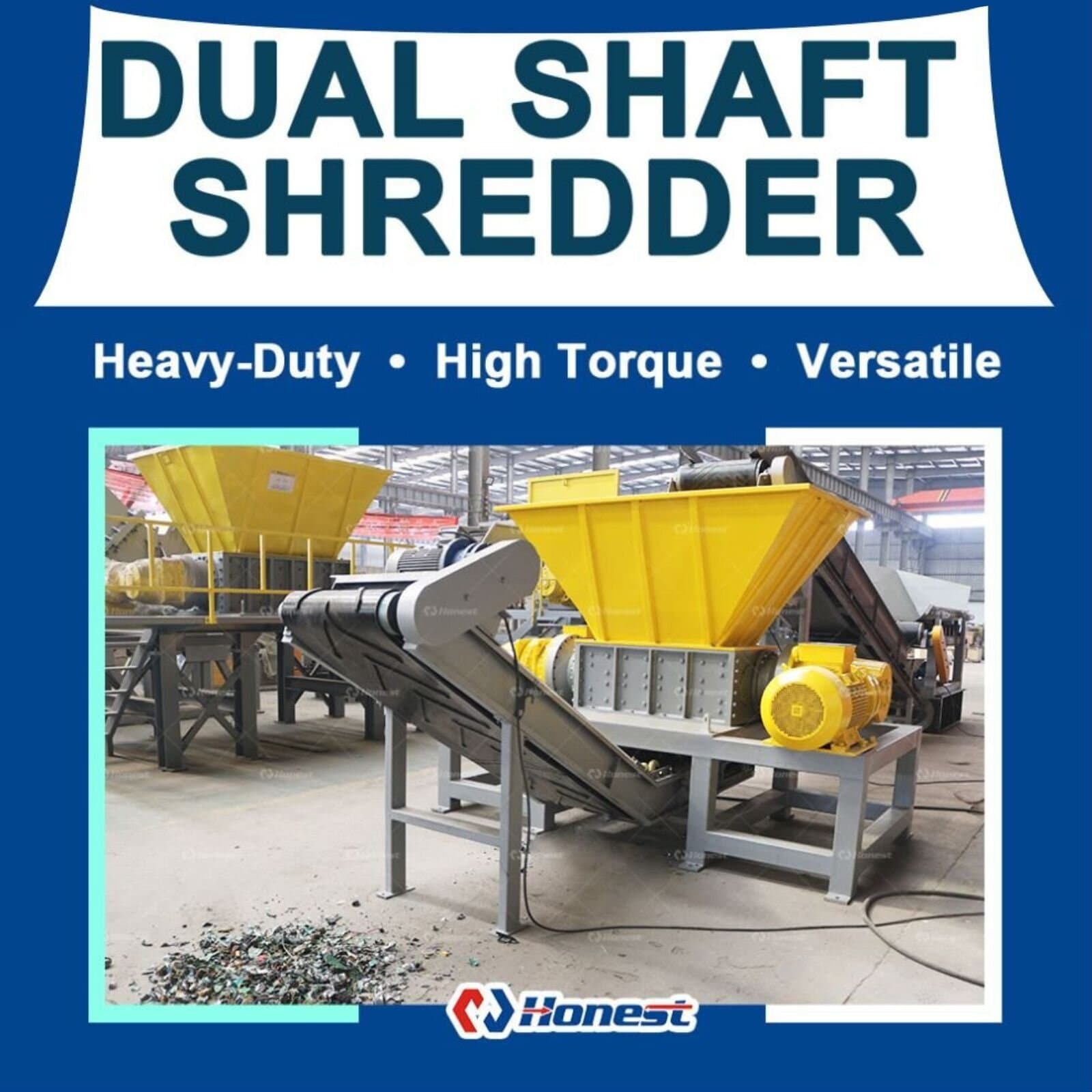 Heavy-Duty Dual Shaft Metal Shredder Machine