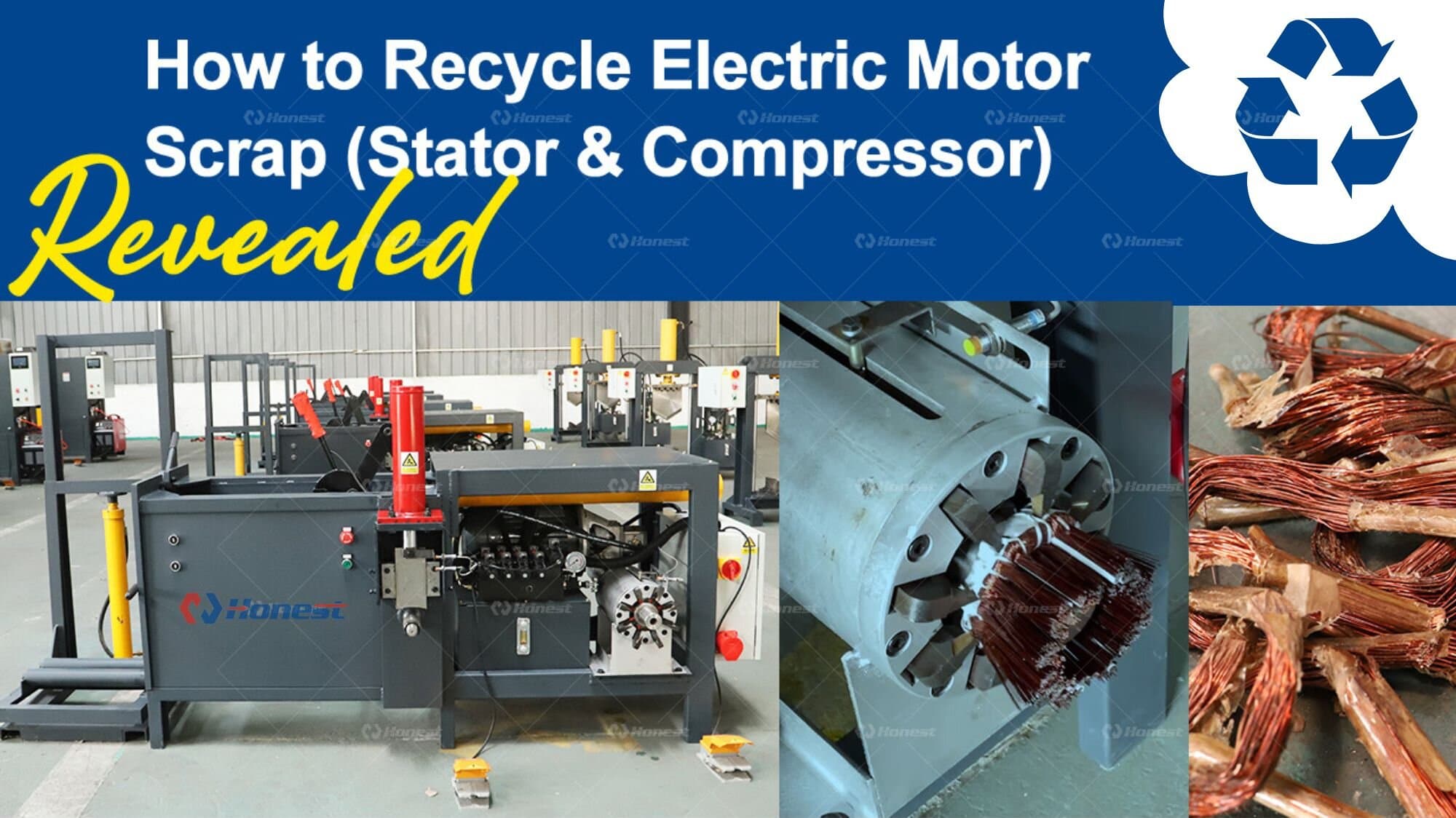 Motor copper winding removing machine for recycling