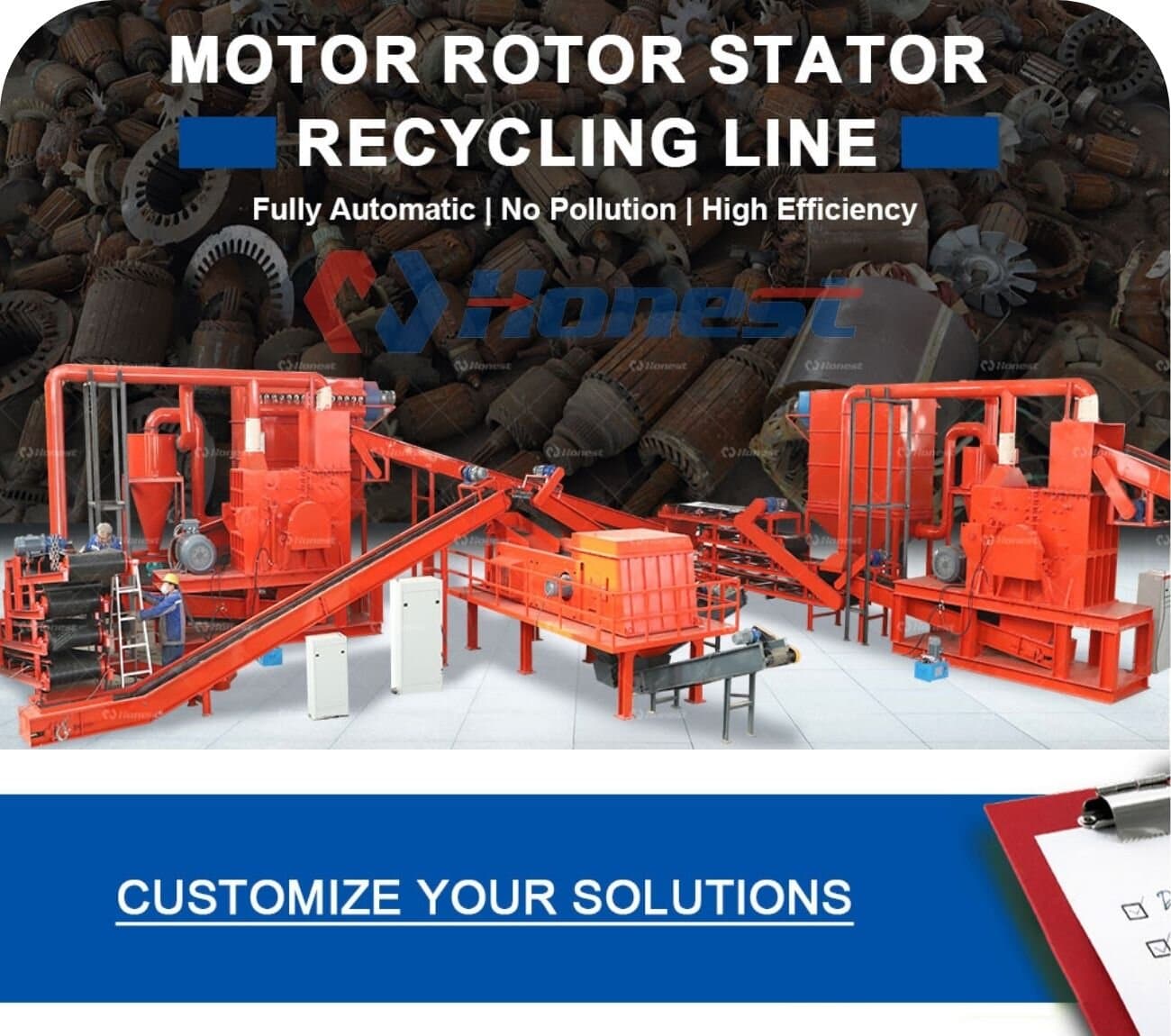 Scrap Metal Motor Stator Rotor Recycling Machine