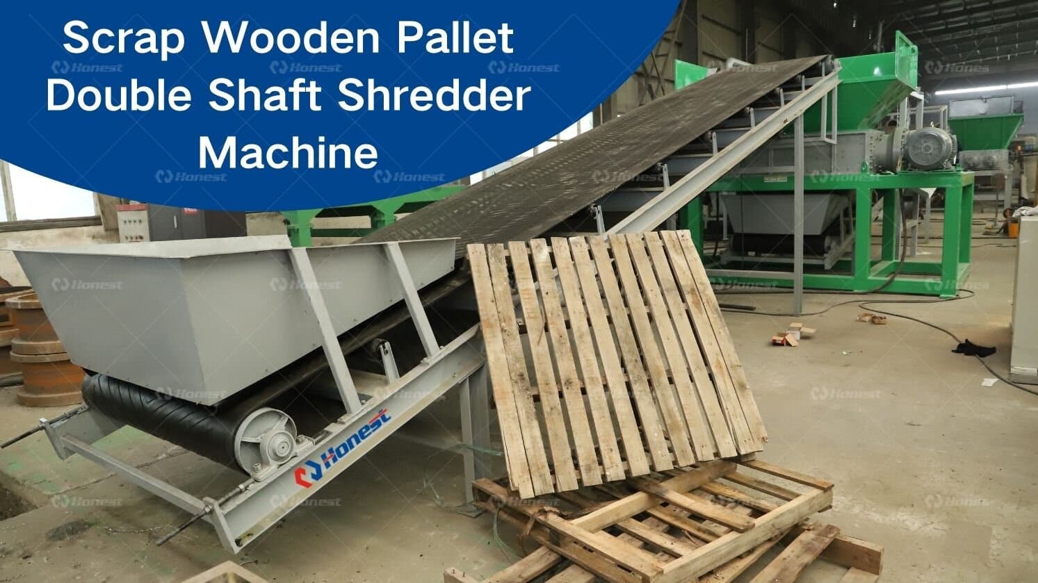 Scrap Wooden Pallet Double Shaft Shredder Machine