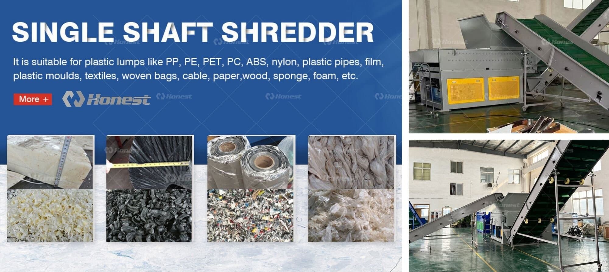 Single Shaft Industrial Shredder Machine