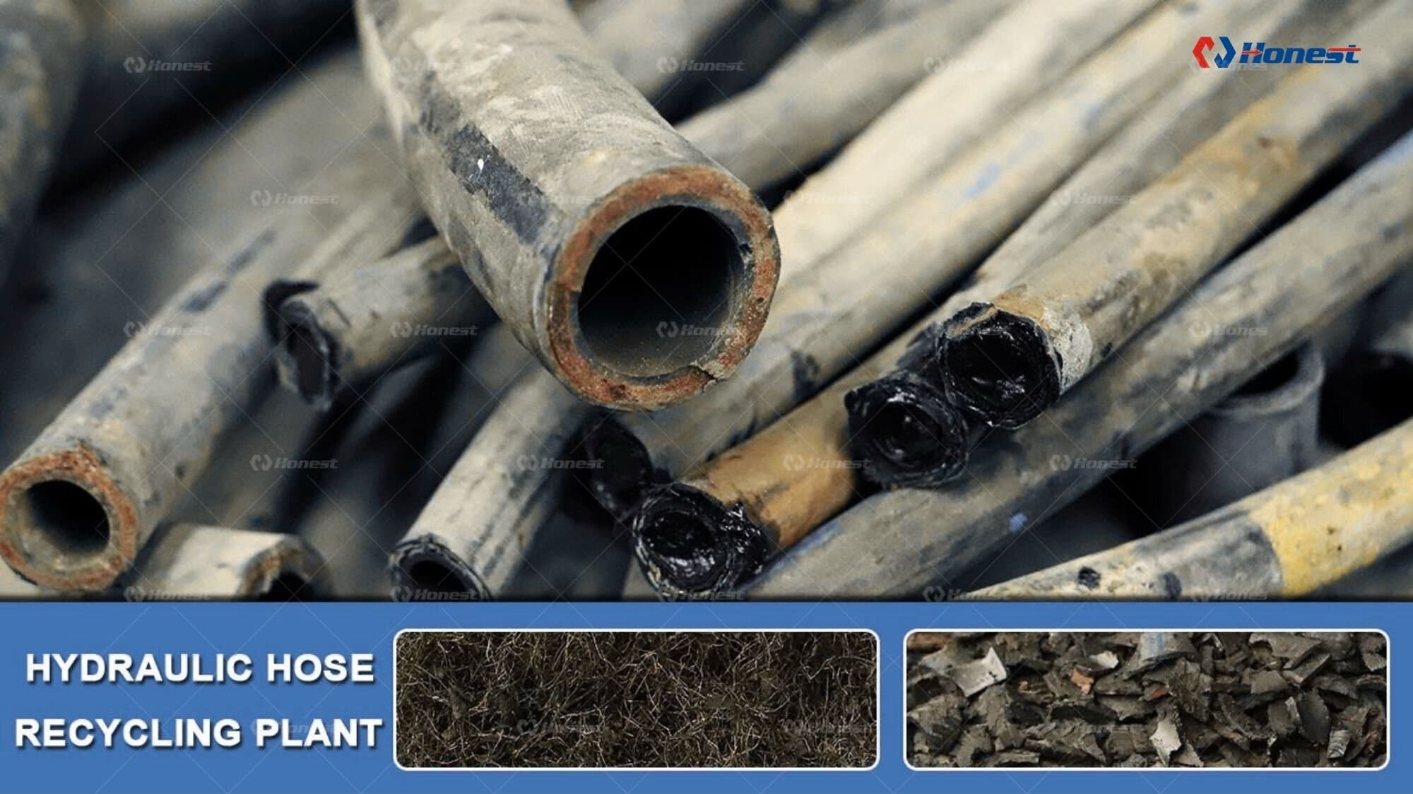 Steel wire reinforced hydraulic hose recycling equipment
