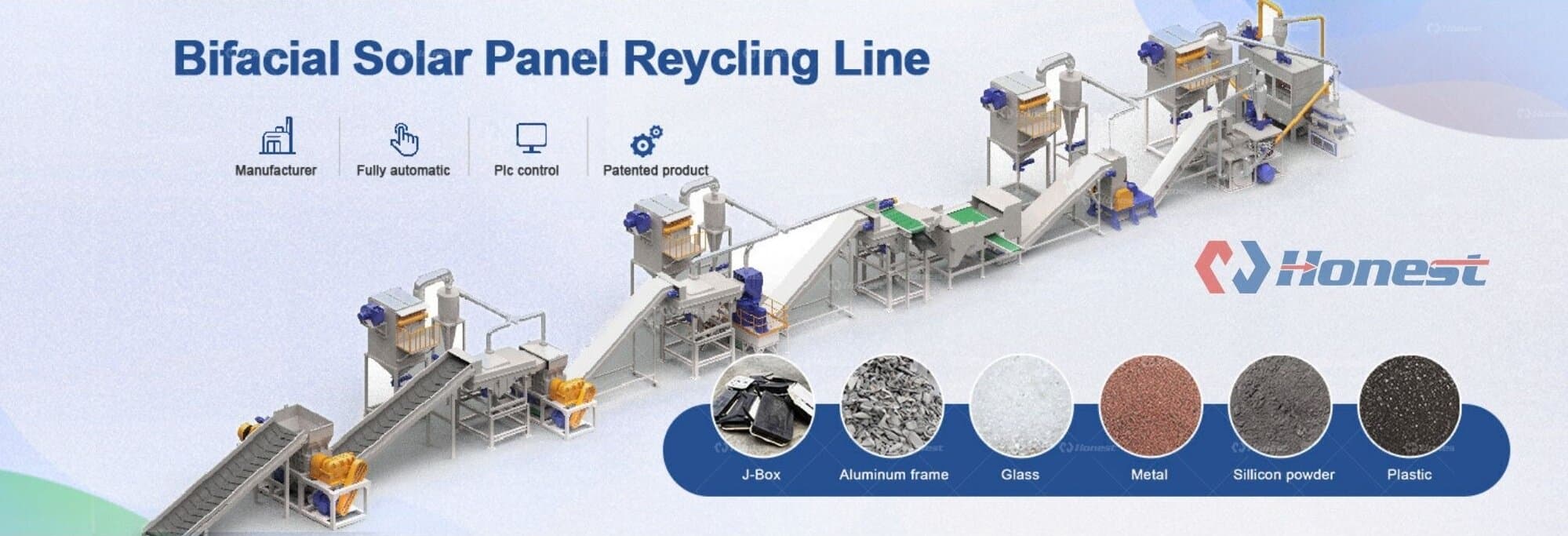 Double-Glass (Bifacial) Solar Panel Recycling Line
