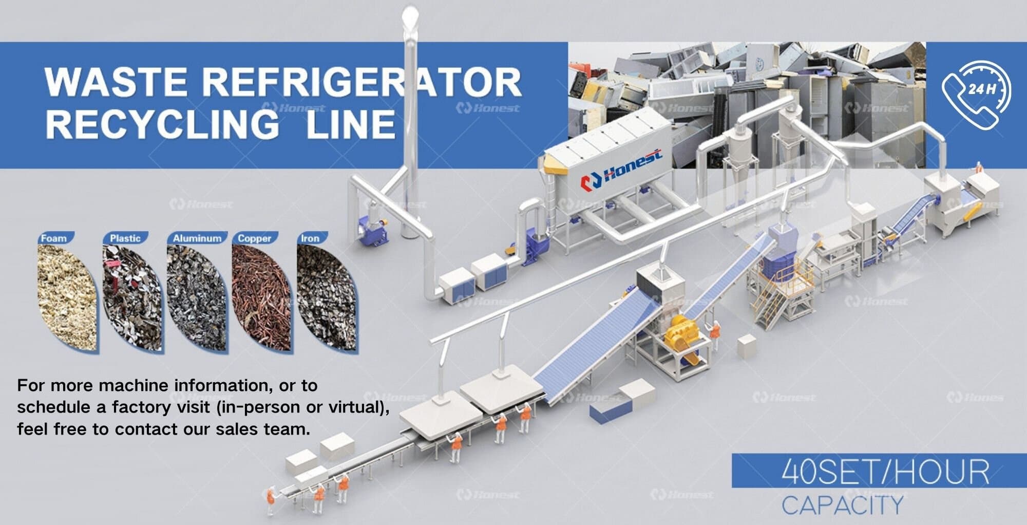 Modern Automatic Refrigerator Dismantling Recycling Machine