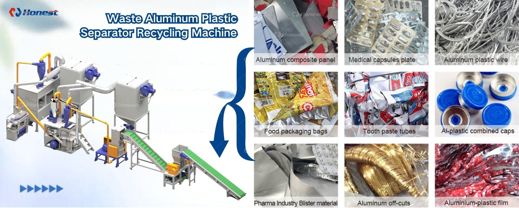 Waste Aluminum Plastic Separator Recycling Machine