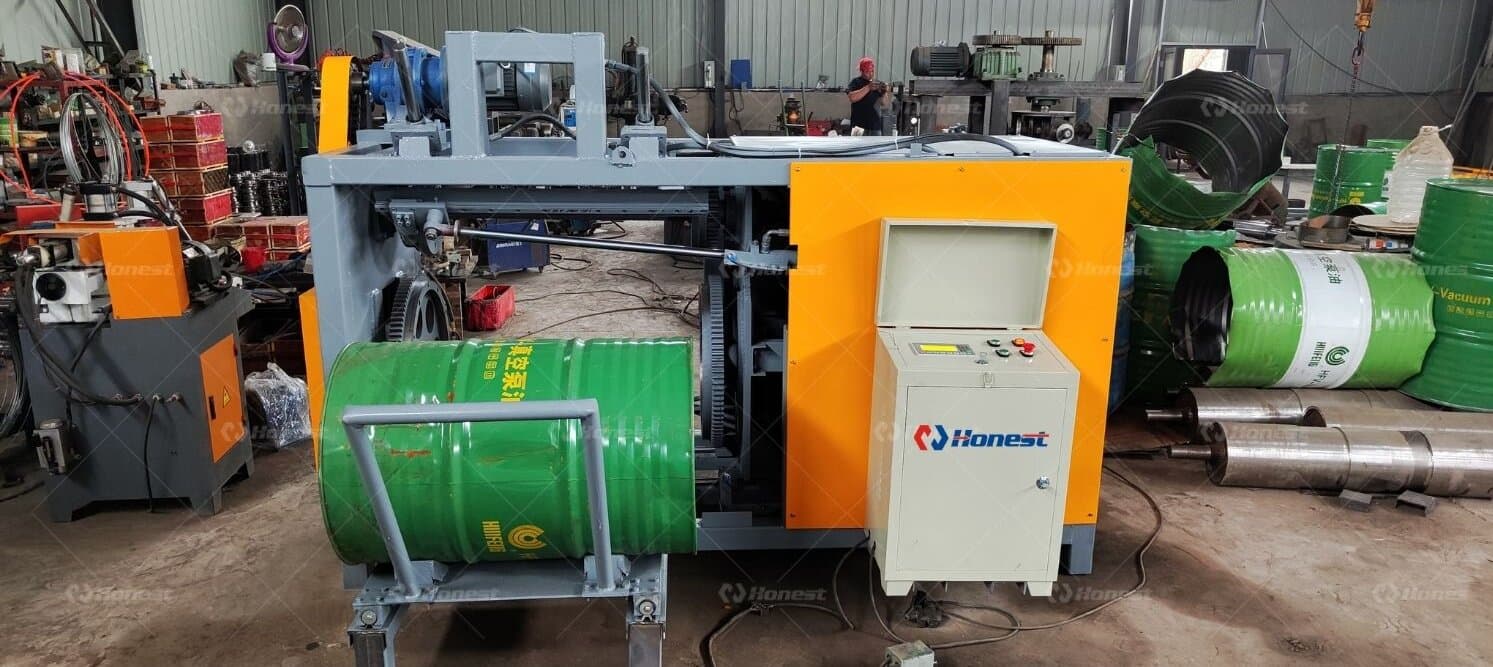 Metal Drum Cutting and Flattening Machine