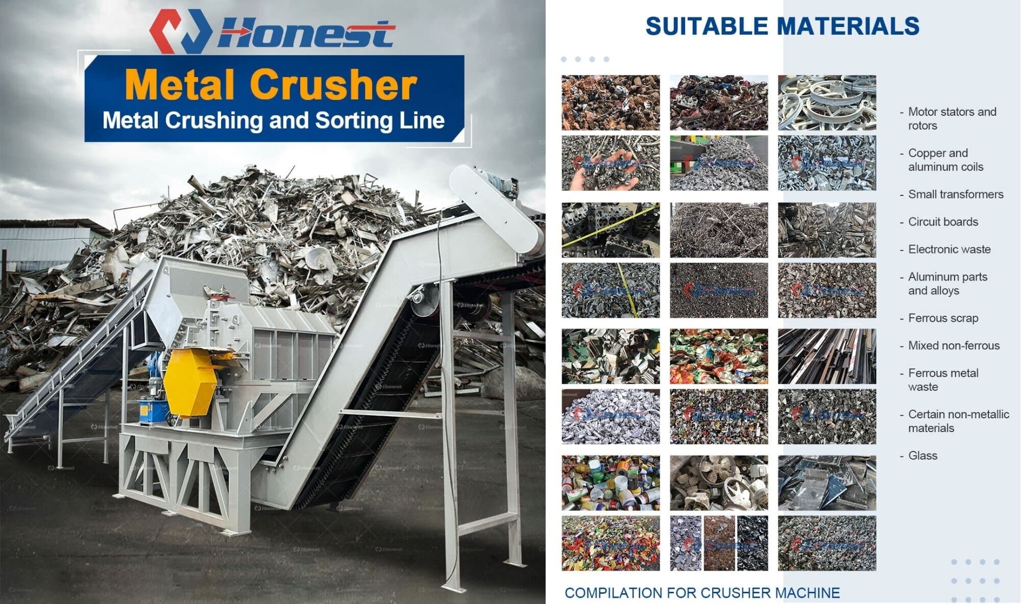 Metal Hammermill Crusher for Metal Crushing and Sorting